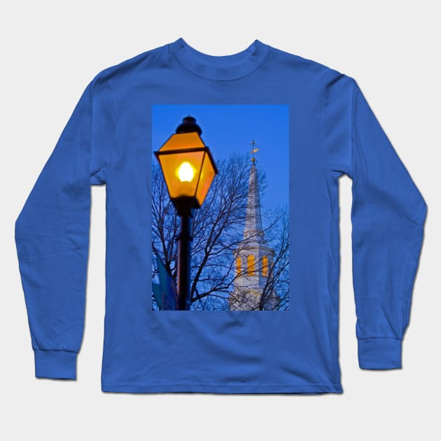 Lamp Post and Church Steeple Long Sleeve T-Shirt by vadim19